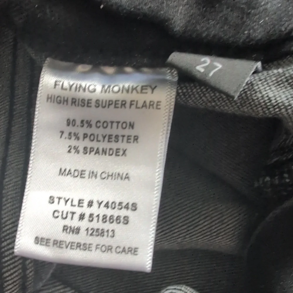 Flying Monkey Black High-Rise Flared Jeans W/Front Seam 27 - Picture 7 of 11